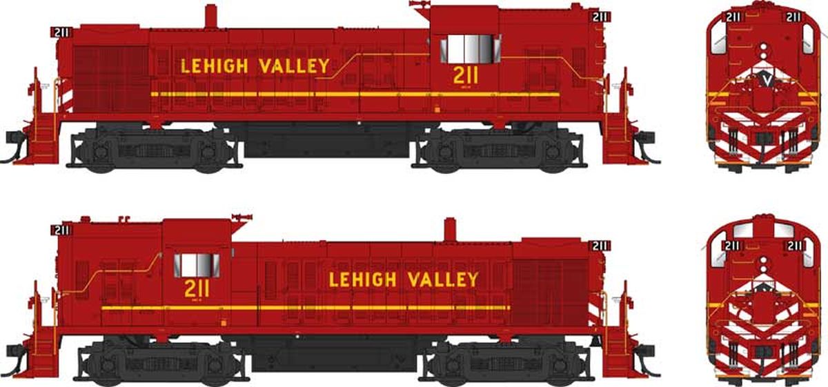 Bowser HO Diesel LV #211 Late Red DCC/Sound Alco RS-3 Hammerhead Diesel